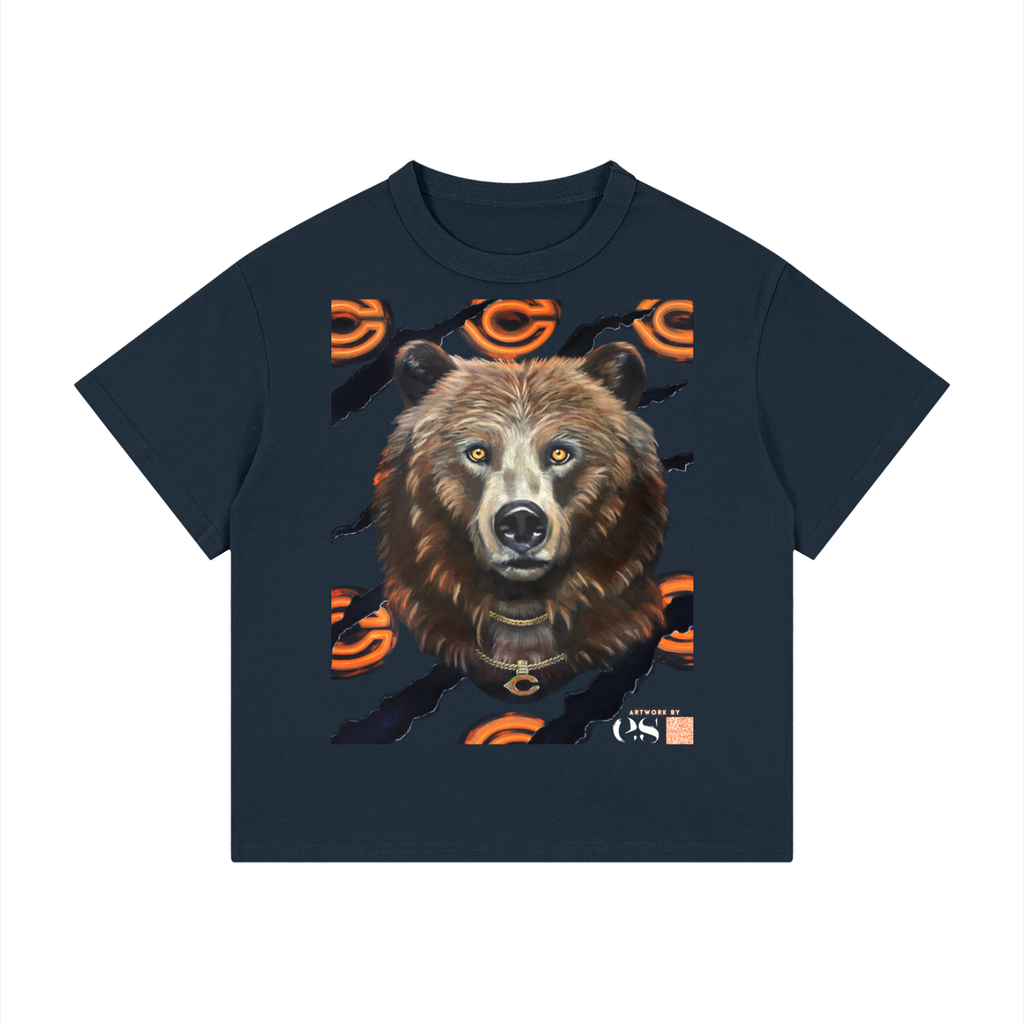 Steadfast Chicago Bears Kids Loose Fit Drop Shoulder Tee | Navy